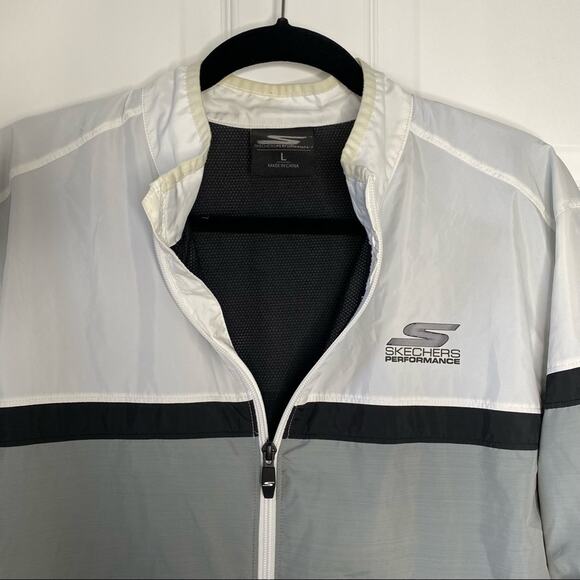 SKECHERS PERFORMANCE Mens Lightweight Zip Up Track Windbreaker Jacket Size Large - Picture 5 of 8